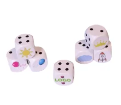 Dé bois blanc 2 cm : 1 face personnalisée avec votre image