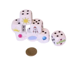 Dé bois blanc 2 cm : 1 face personnalisée avec votre image