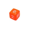 Dé chiffre 15 mm ORANGE coins droits D6 chiffres 1 à 6