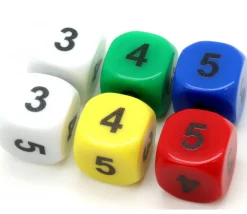 Dé chiffres 334455 en 16 mm couleur à choisir