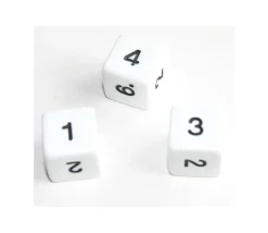 Dé chiffres 14 mm opaques chiffres coins droits à l'unité (couleur au hasard)