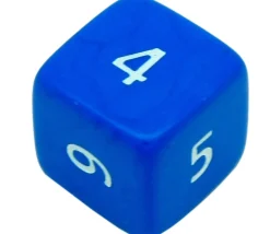 Dé chiffres 24 mm opaques cubes coins droits à l'unité (couleur au hasard)