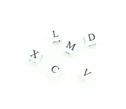 Dé chiffres romains V X L C D M