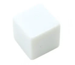 Dé cube blanc neutre multifaces 1.6 cm angles droits D6 16 mm