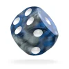 Dé design 16 mm marbré bleu et gris Oakie Doakie
