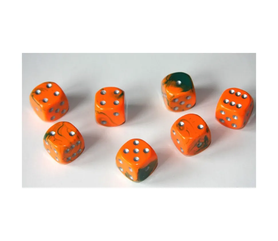 Dé design orange effet artistique 15 mm