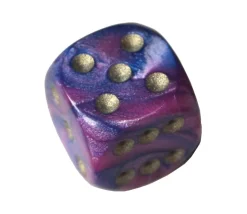 Dé design violet bleu effet artistique 15 mm