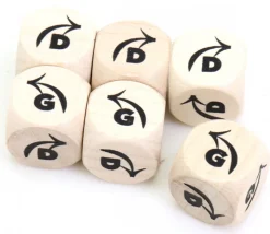 Dé direction flèche droite D/ gauche G en bois 16 mm naturel