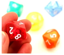 Dé double 10 faces avec 1 mini dé 10 faces à l'intérieur (couleur mise au hasard)