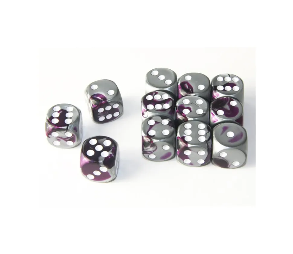 Dé effet argentés violet 16 mm gemini