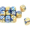 Dé effet doré et bleu 16 mm gemini