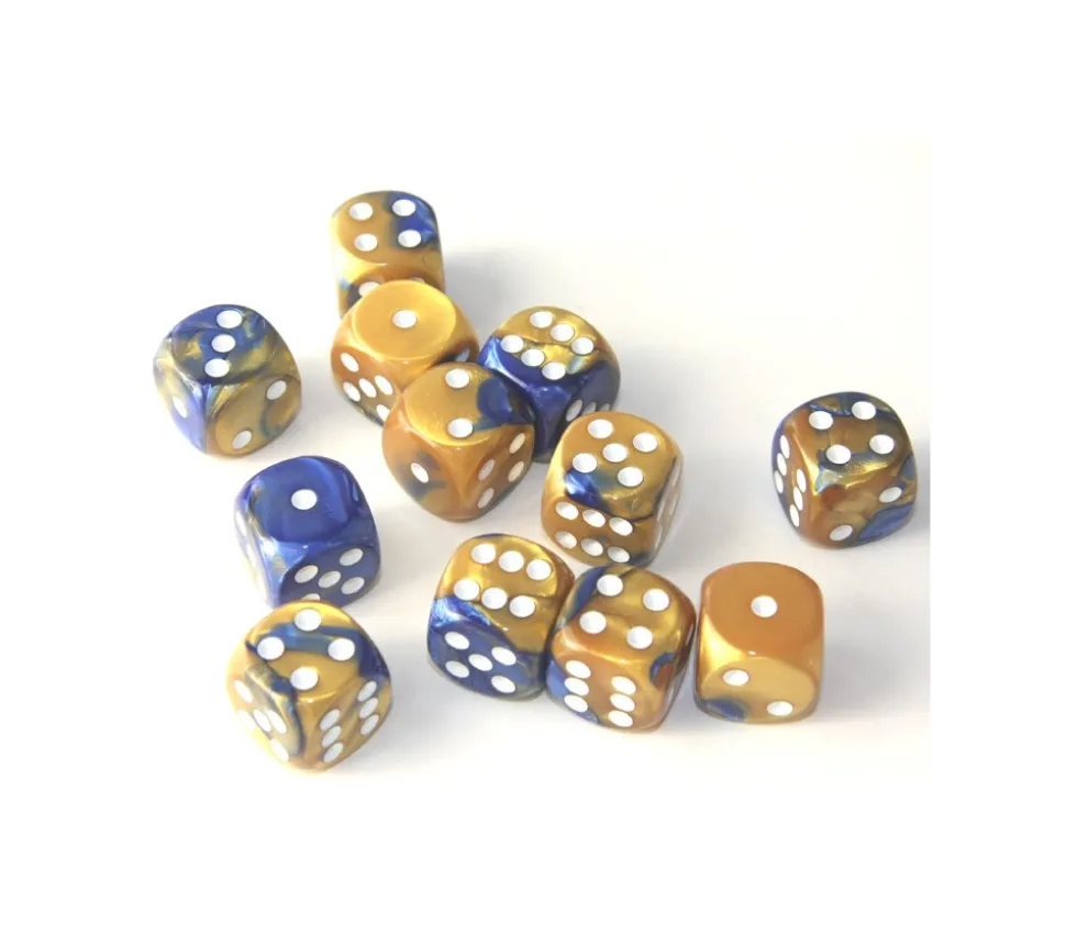 Dé effet doré et bleu 16 mm gemini