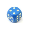 Dé en bois 25 mm bleu de 1 à 6 pour jeux