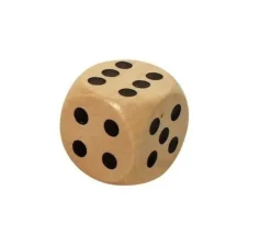Dé en bois 16 mm de 1 à 6 pour jeu de société