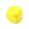 Dé en bois 25 mm jaune de 1 à 6 pour jeux