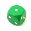 Dé en bois 25 mm vert de 1 à 6 pour jeux