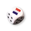 Dé en bois avec points 1 à 5 et 1 face drapeau français 16 mm