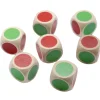 Dé en bois bicolore rouge et vert 16 mm