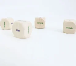 Dé en bois spécial hier aujourd'hui demain (temps) 20 mm