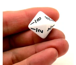 Dé fraction avec 8 faces 1/2 1/4 1/3 1/8