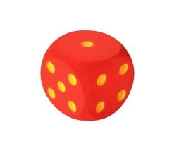 Dé géant 16 cm en mousse tactile ROUGE