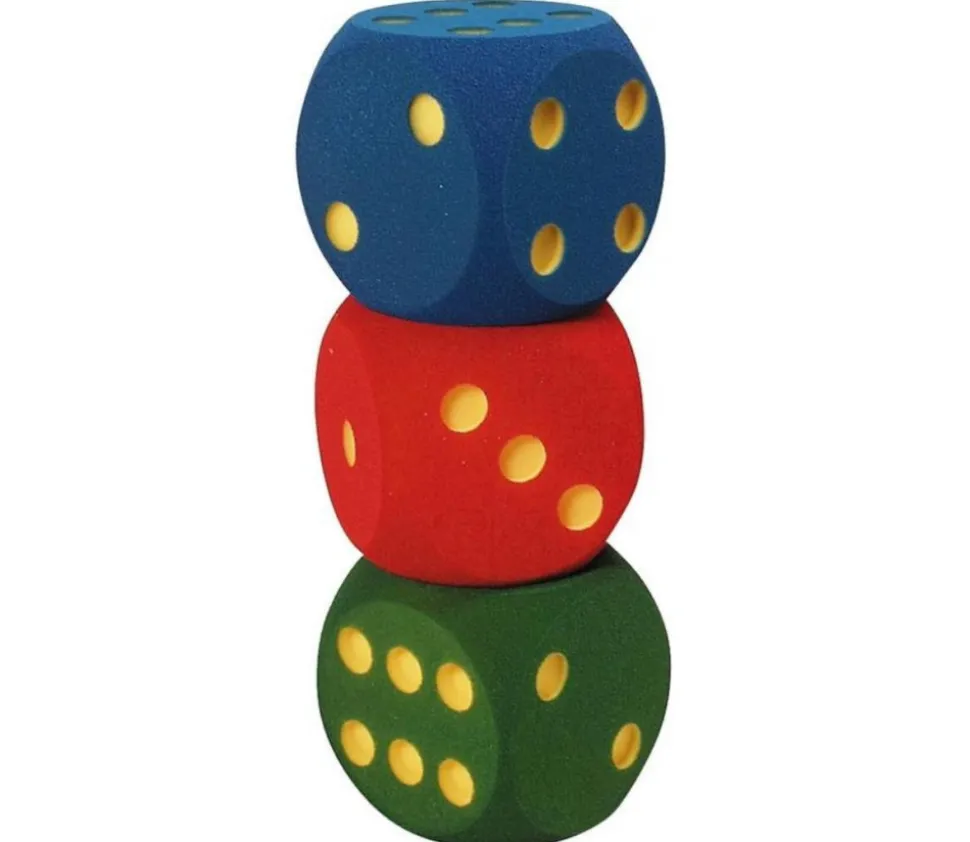Dé géant 16 cm en mousse tactile ROUGE