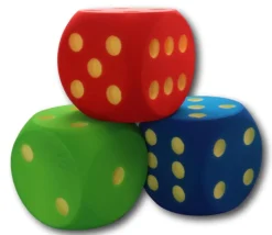 Dé géant 16 cm en mousse tactile ROUGE