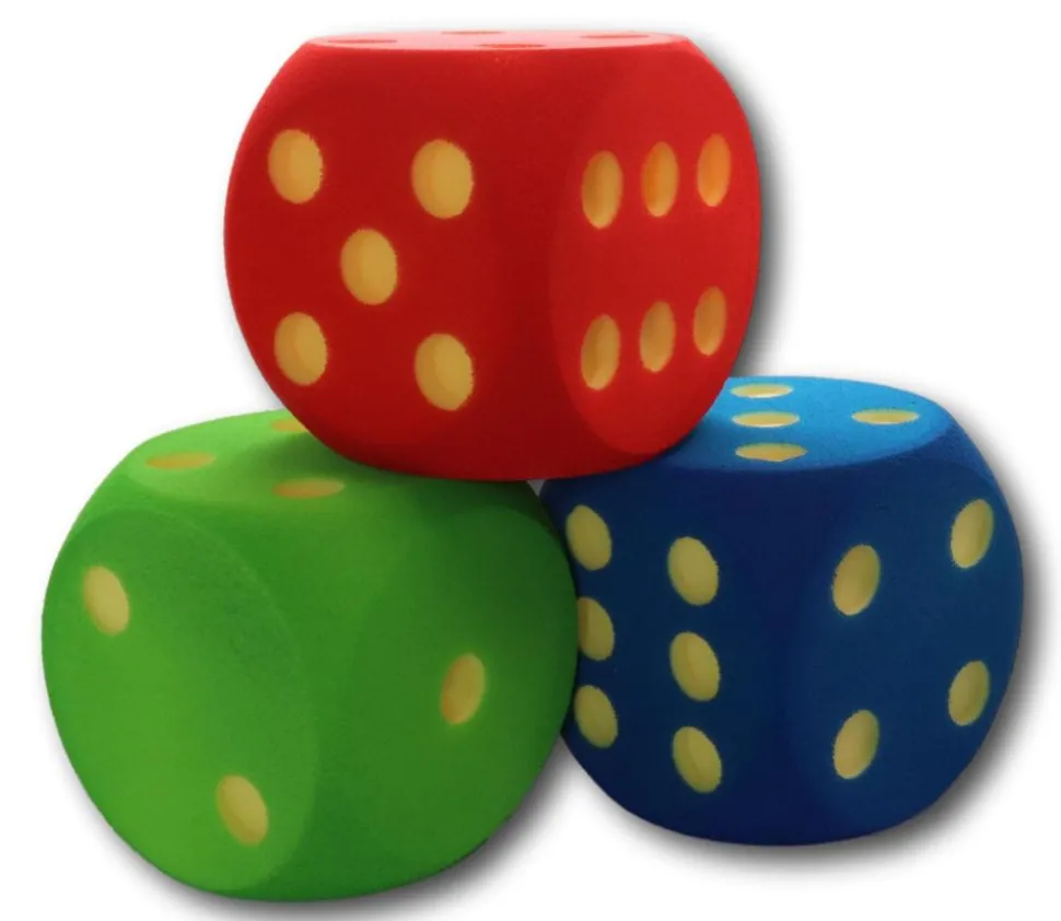 Dé géant 16 cm en mousse tactile ROUGE