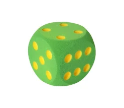 Dé géant 16 cm en mousse tactile VERT
