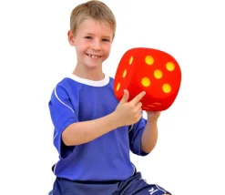 Dé géant 16 cm en mousse tactile VERT