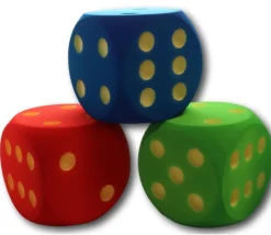 Dé géant 16 cm en mousse tactile BLEU