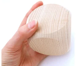 Dé géant 75 mm neutre en bois 7.5 cm sans marquage