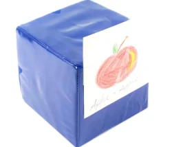 Dé géant bleu faces modifiables 15,5 cm personnalisable à volonté