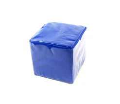 Dé géant bleu faces modifiables 15,5 cm personnalisable à volonté