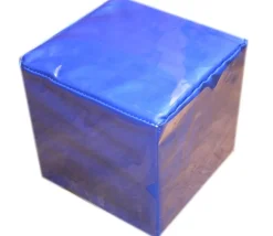 Dé géant bleu faces modifiables 15,5 cm personnalisable à volonté