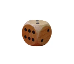 Dé géant classique en bois 42 mm de 1 à 6 pour jeu de société 4 cm
