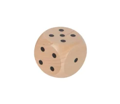 Dé géant classique en bois 40 mm de 1 à 6 pour jeu de société