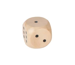 Dé géant classique en bois 40 mm de 1 à 6 pour jeu de société