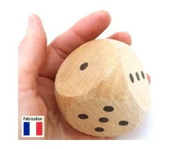 Dé géant en bois 5 cm 1 à 6 pour jeu - 50 mm
