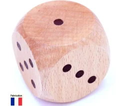 Dé géant en bois 5 cm 1 à 6 pour jeu - 50 mm