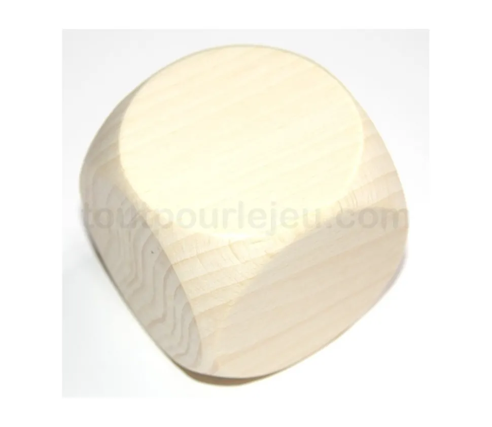 Dé géant en bois naturel 60 mm neutre - 6 cm