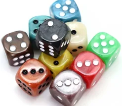 dé marbré 2 cm (couleur mise au hasard)