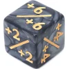 Dé modificateur D6 positif noir perlé +1 à +6