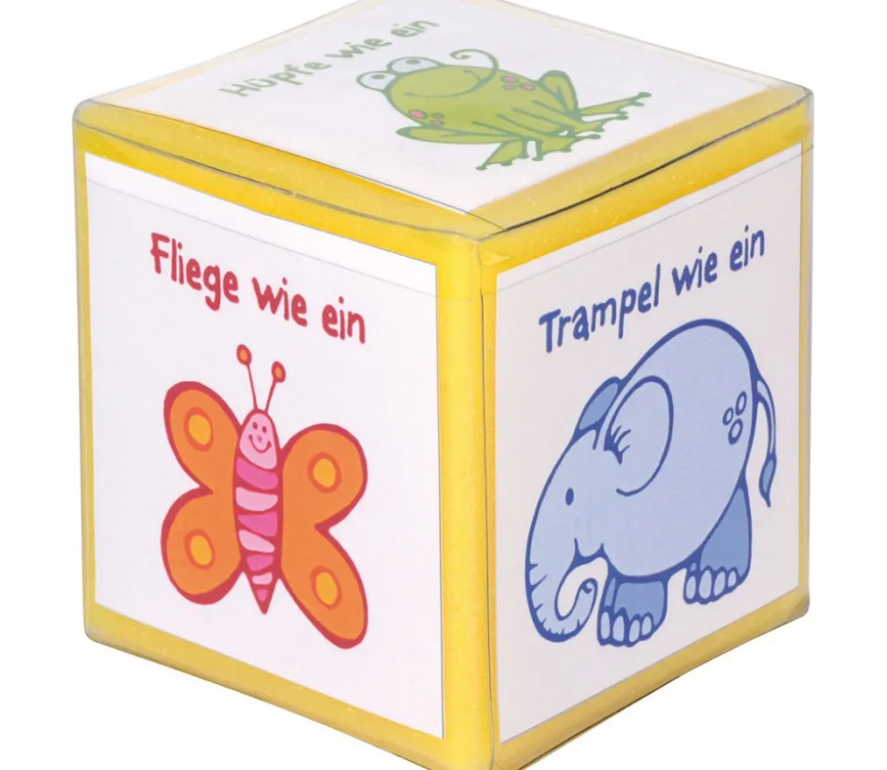 Dé mousse 8 cm faces modifiables personnalisable à volonté. Jaune