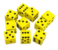 Dé mousse silencieux ultra léger 19 mm jaune