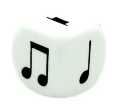 Dé Musique 16 mm notes musicales