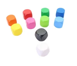 Dé neutre BLANC 16 mm en bois hêtre sans marquage à l'unité