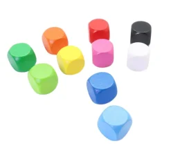 Dé neutre bleu clair 16 mm en bois hêtre sans marquage à l'unité