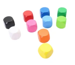 Dé neutre jaune 16 mm en bois sans marquage hêtre à l'unité