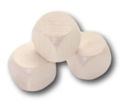 Dé neutre naturel 16 mm en bois sans marquage hêtre à l'unité